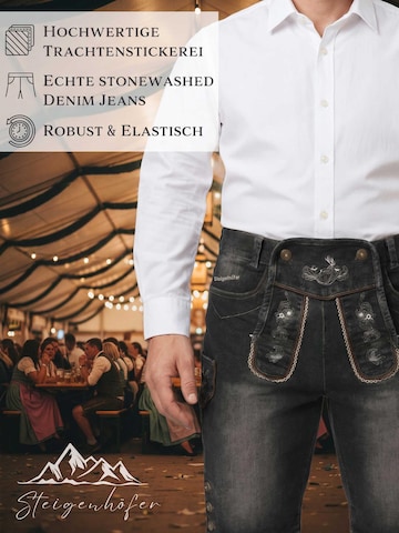 Steigenhöfer Regular Traditional Pants 'Jeans Leonard' in Black