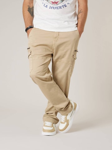 Regular Pantalon cargo 'Danason' Deeluxe en beige : devant