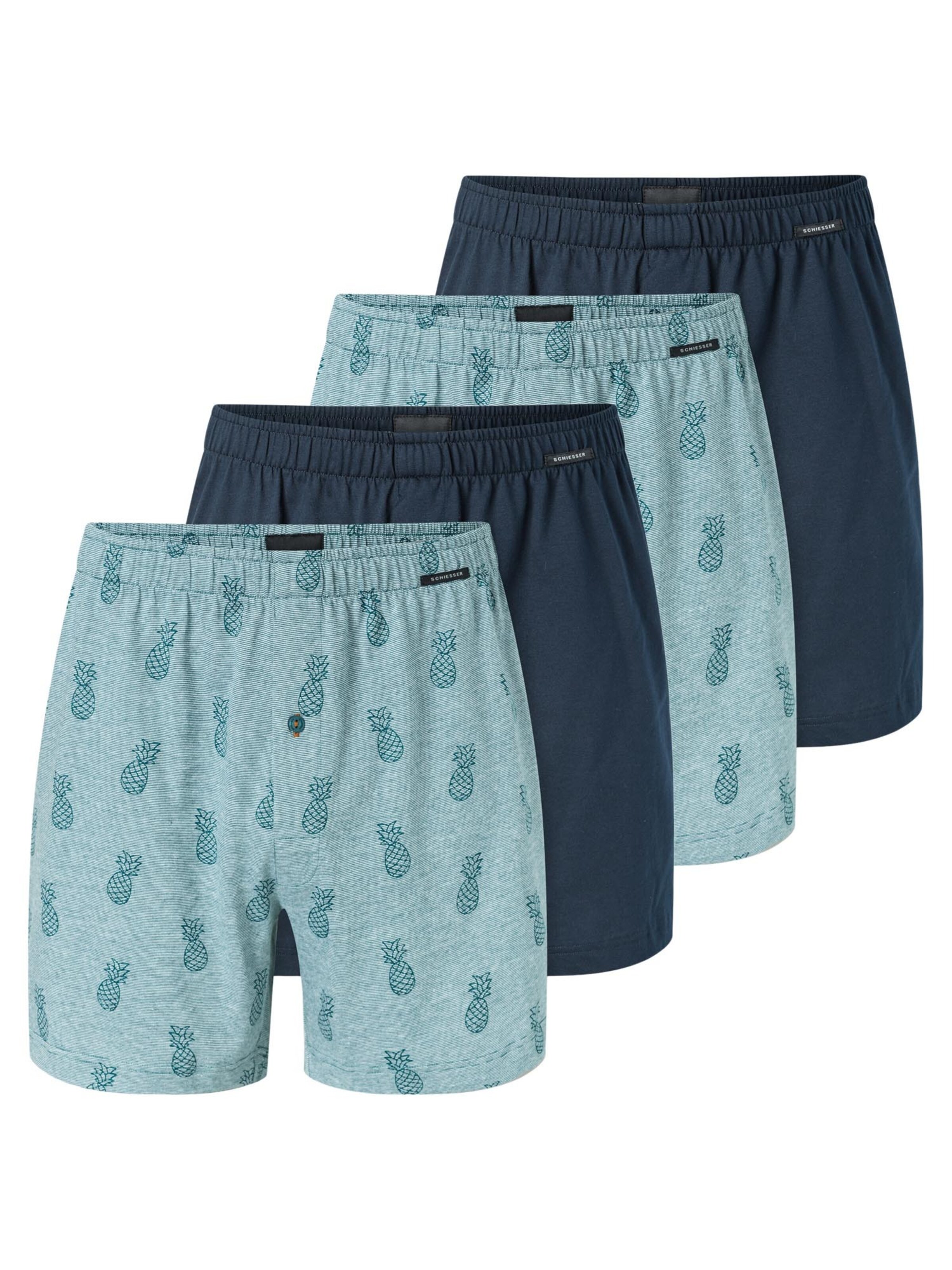 SCHIESSER Boxershorts 'Singel-Jersey' in Blauw: voorkant