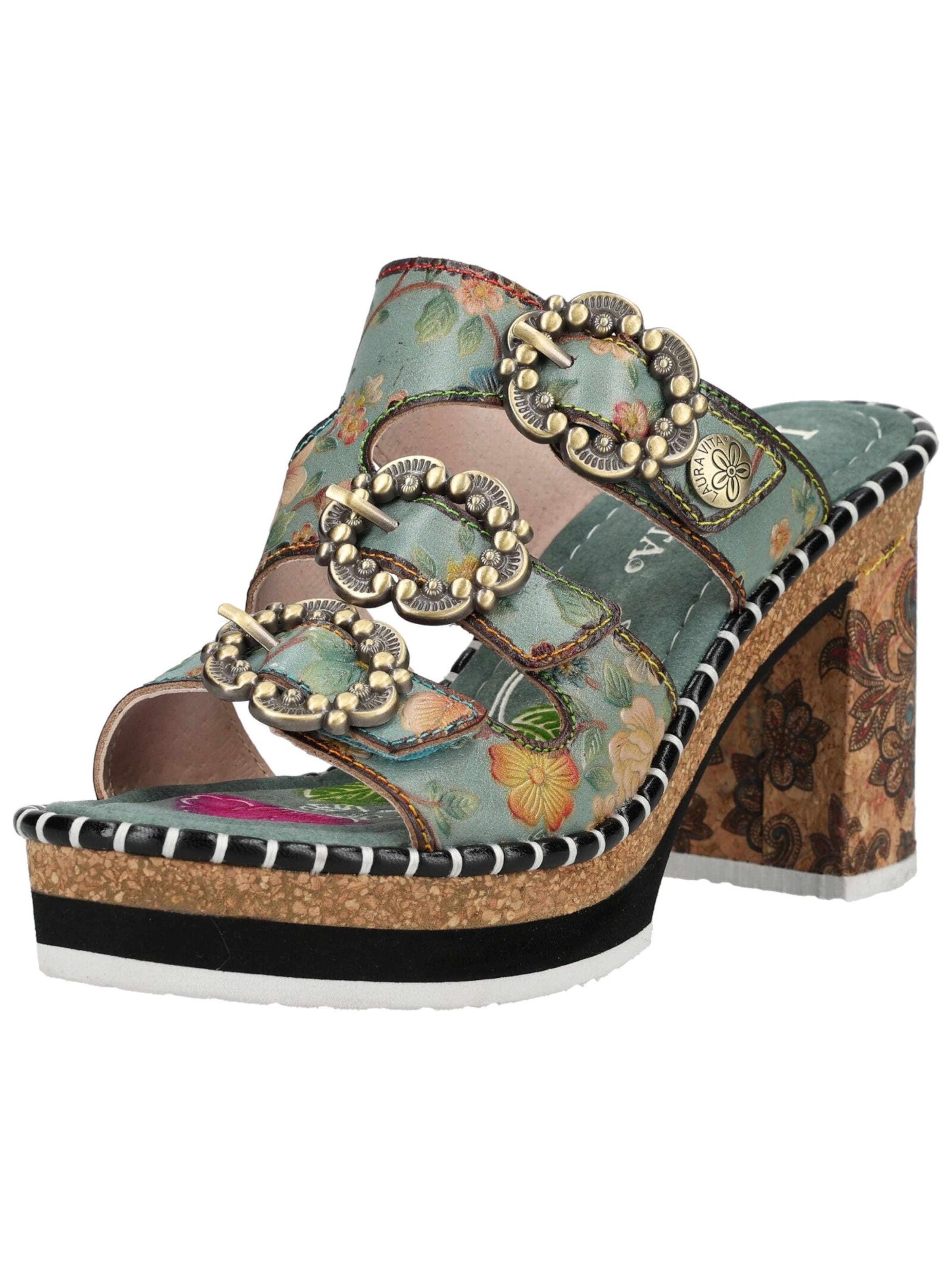 Laura Vita Mules in Grey: front