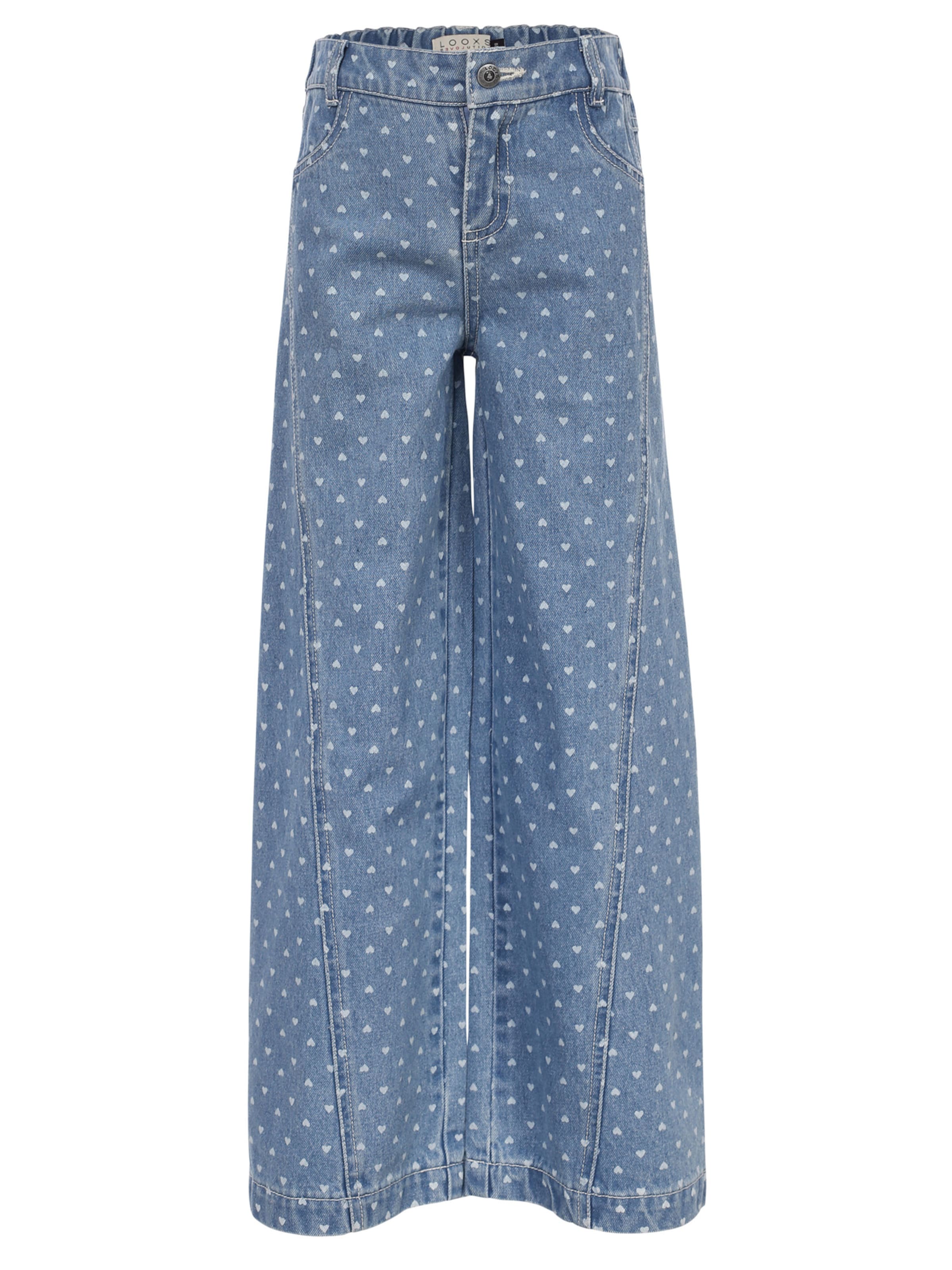 Wide Leg Pantalon Looxs Revolution en bleu : devant