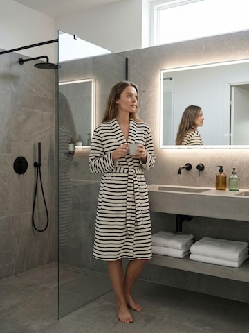 By Louise Badjas kort 'By Louise ladies bathrobe sauna dressing gown long with belt' in Gemengde kleuren