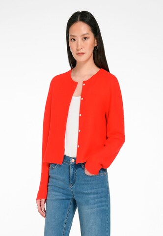 Peter Hahn Knit Cardigan 'New Wool' in Red: front