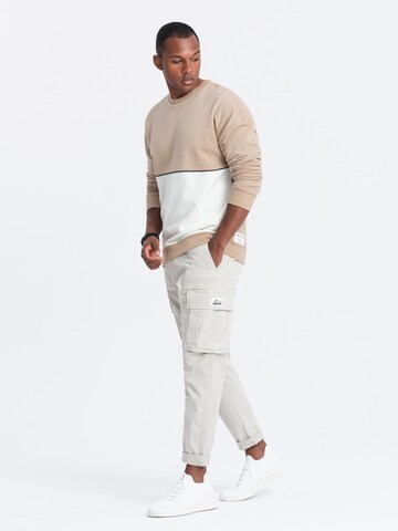 Sweat-shirt Ombre en beige