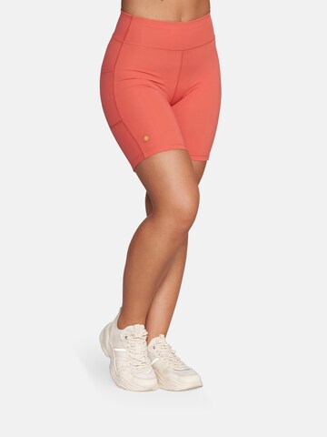 GOLD´S GYM APPAREL Skinny Sports trousers 'JODIE' in Orange: front