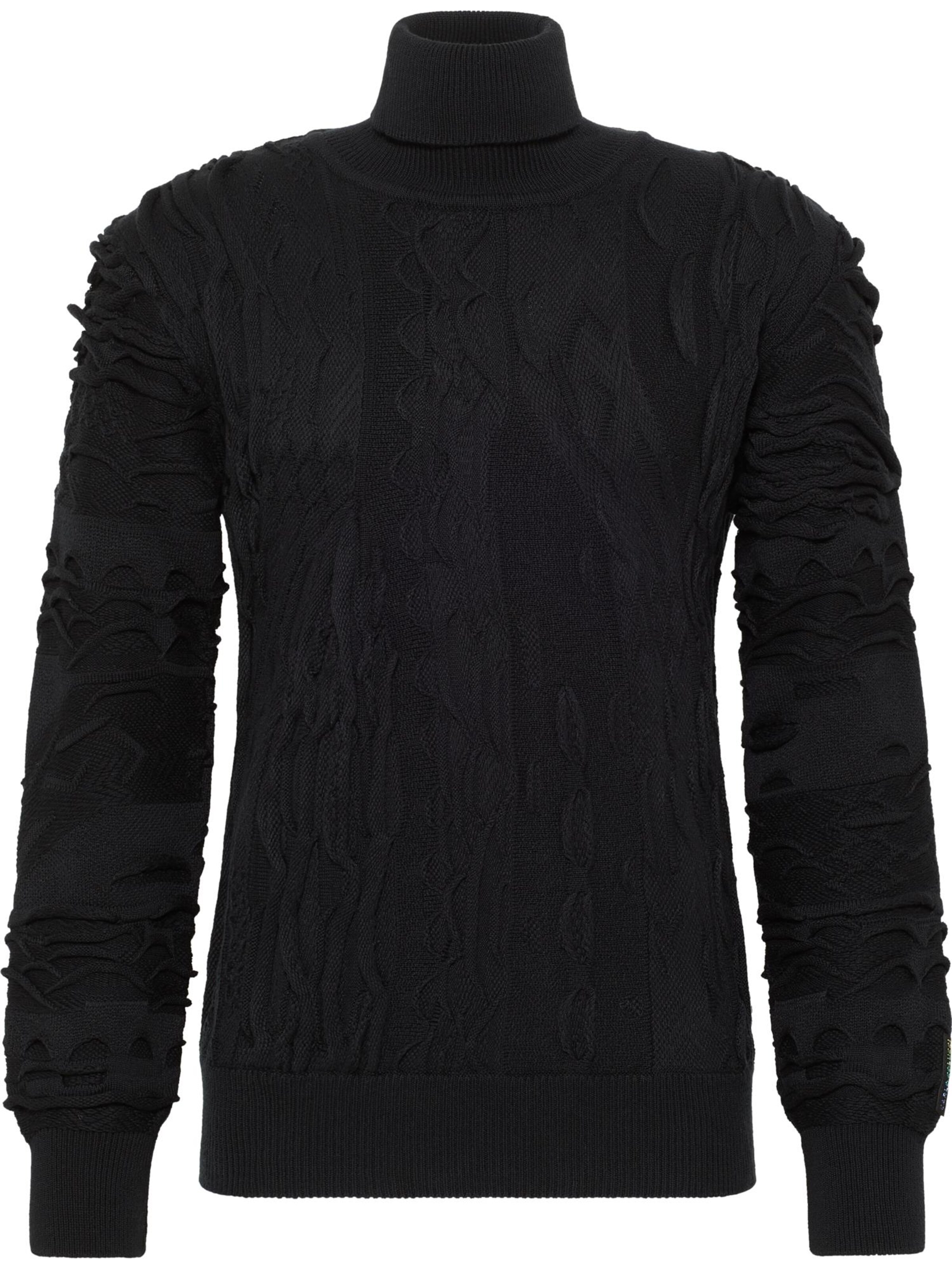 Carlo Colucci Pullover 'Daniel' in Schwarz: Vorderseite