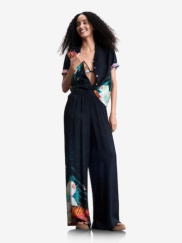 Desigual Wide leg Pants 'Tropical Fluid' in Black