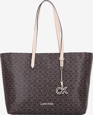 Calvin Klein Szabványos Shopper táska - barna: elől