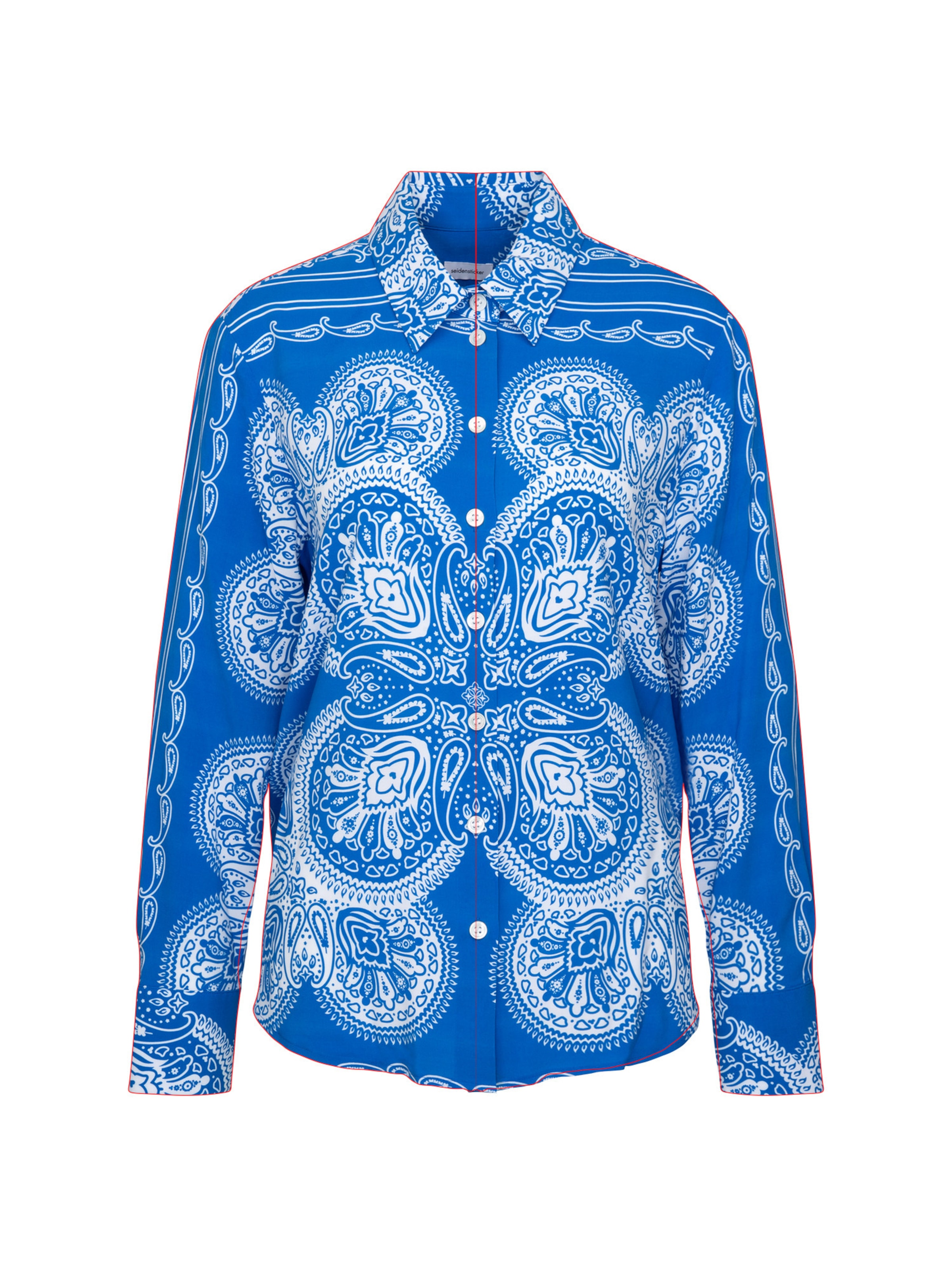 Chemisier 'Schwarze Rose' SEIDENSTICKER en bleu : devant