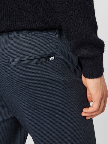 Kronstadt Slimfit Bandplooibroek 'Club texture pants' in Blauw