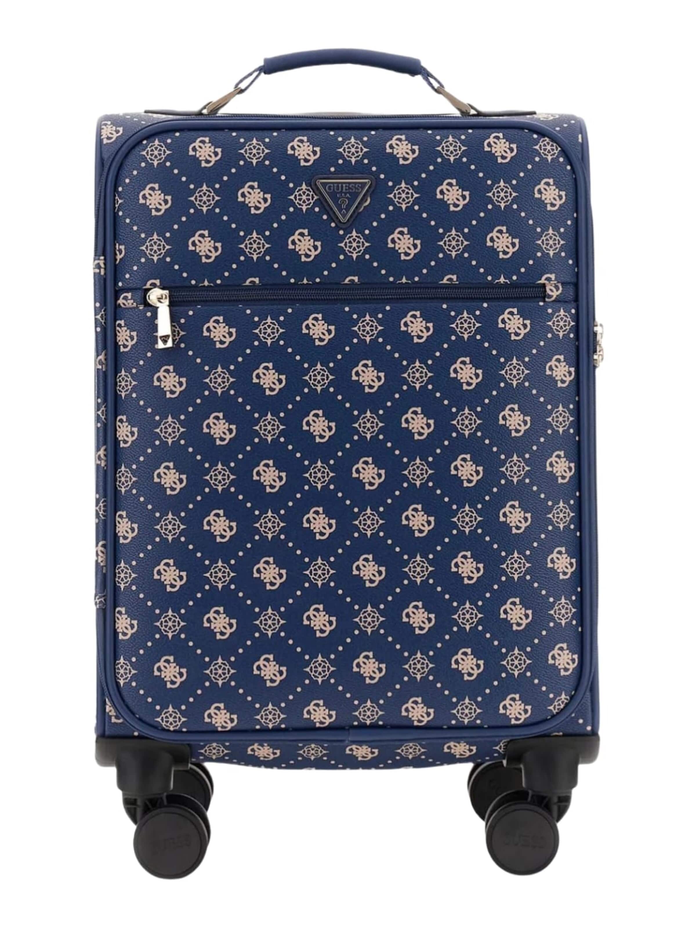 GUESS Kufr 'Guess Valise Silia Navy Logo Trolley' – modrá: přední strana