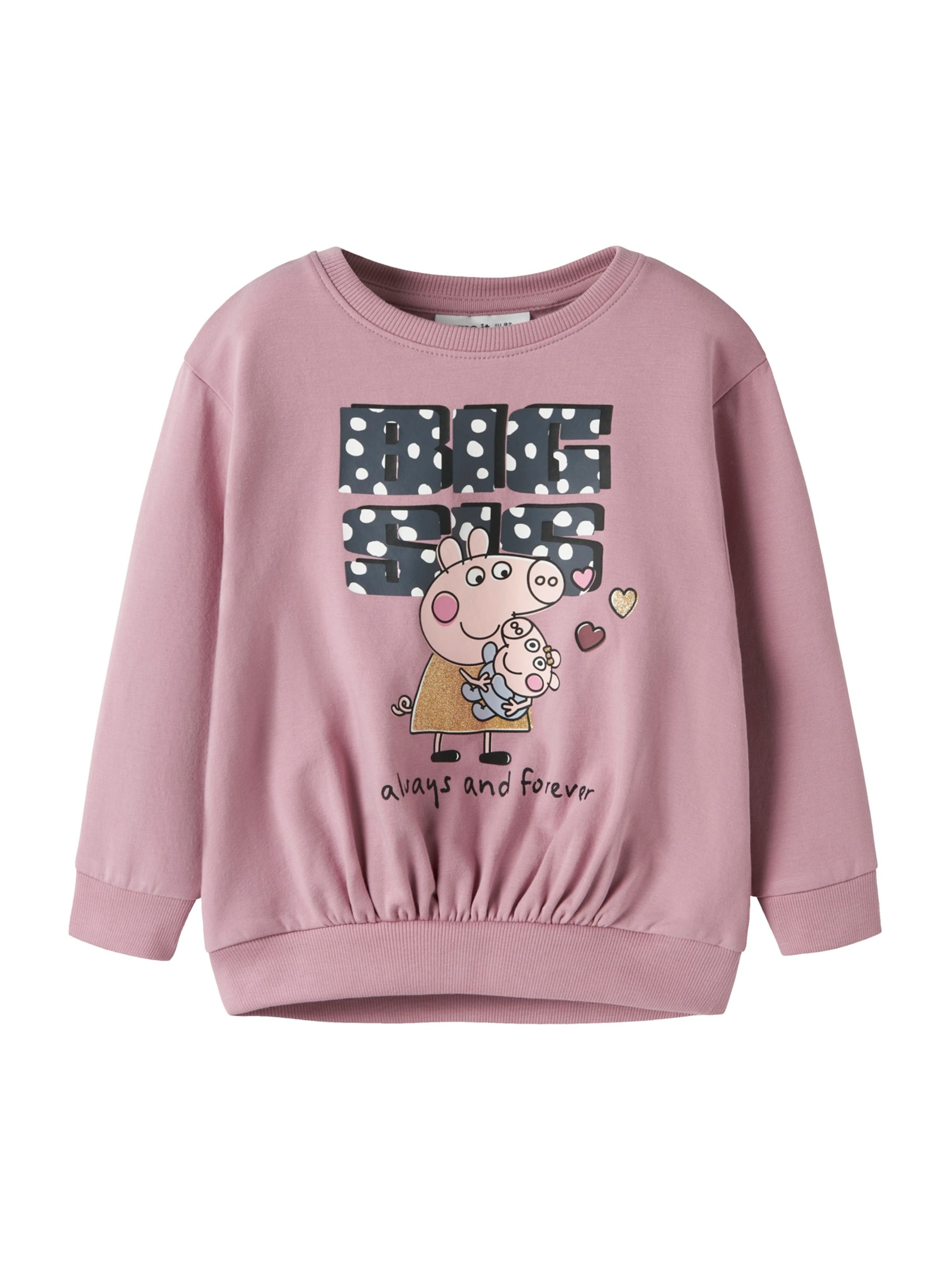 NAME IT Sweatshirt 'NMFama Peppa' i rosa: framsida
