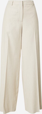 Calvin Klein Regular Trousers with creases in Beige: front