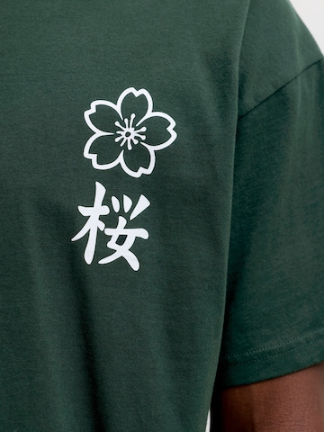 T-Shirt 'JJDYLAN' JACK & JONES en vert