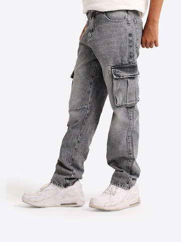 Solang Regular Hose Denim-Cargo-Hose mit Cargotaschen in Grau