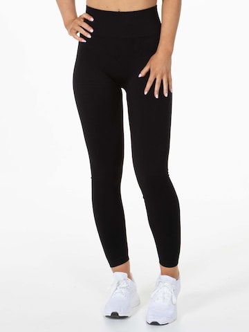 Skinny Pantaloni sportivi 'Signature' di Divina in nero: frontale