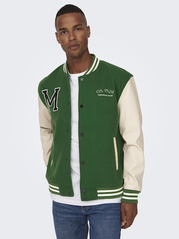 Only & Sons Tussenjas 'Jay' in Groen: voorkant