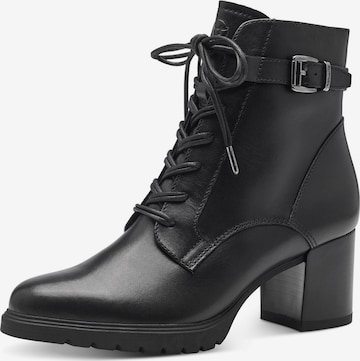 TAMARIS Lace-Up Ankle Boots in Black: front