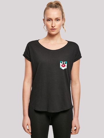 F4NT4STIC T-Shirt 'Looney Tunes Sylvester Face' in Schwarz: Vorderseite