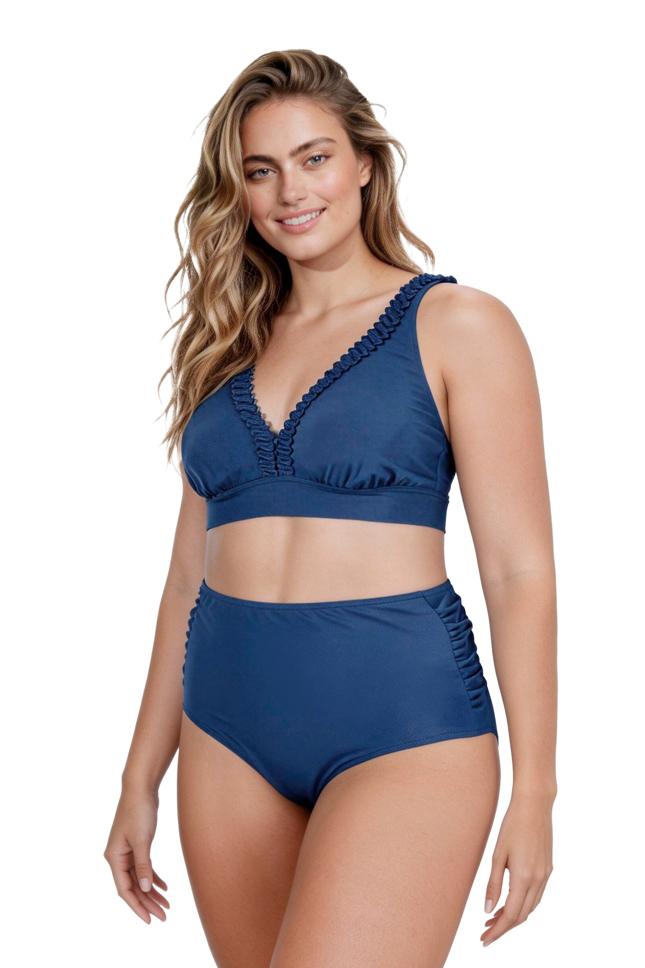 Ulla Popken T-shirt Bikini in Blauw