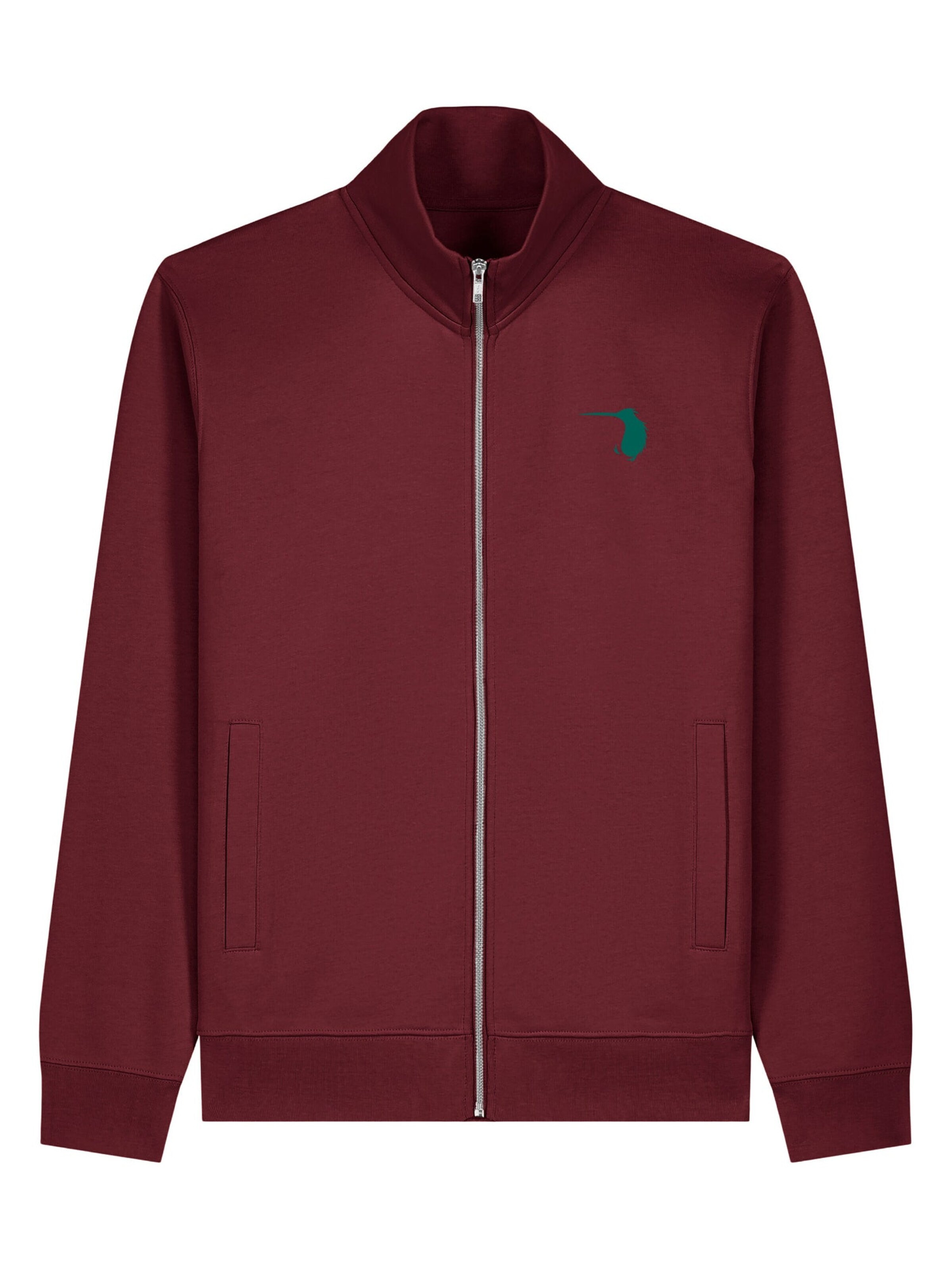Rednib Zip-Up Hoodie 'Zip Stitch' in Red: front