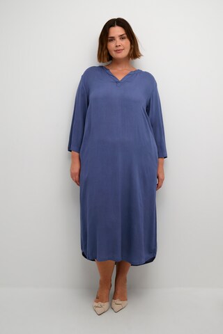 KAFFE CURVE Blousejurk 'Dori' in Blauw: voorkant