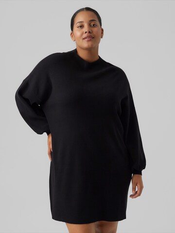 Vero Moda Curve Πλεκτό φόρεμα 'VMCNANCY' σε μαύρο: μπροστά