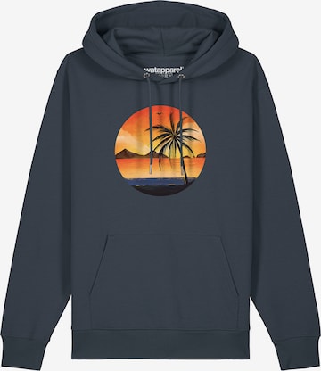 Watapparel Sweatshirt 'Sunset on palm beach' in Grau: Vorderseite
