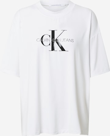 Tricou de la Calvin Klein Jeans pe alb: față