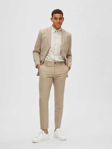 SELECTED HOMME - Slimfit Pantalón de pinzas en beige