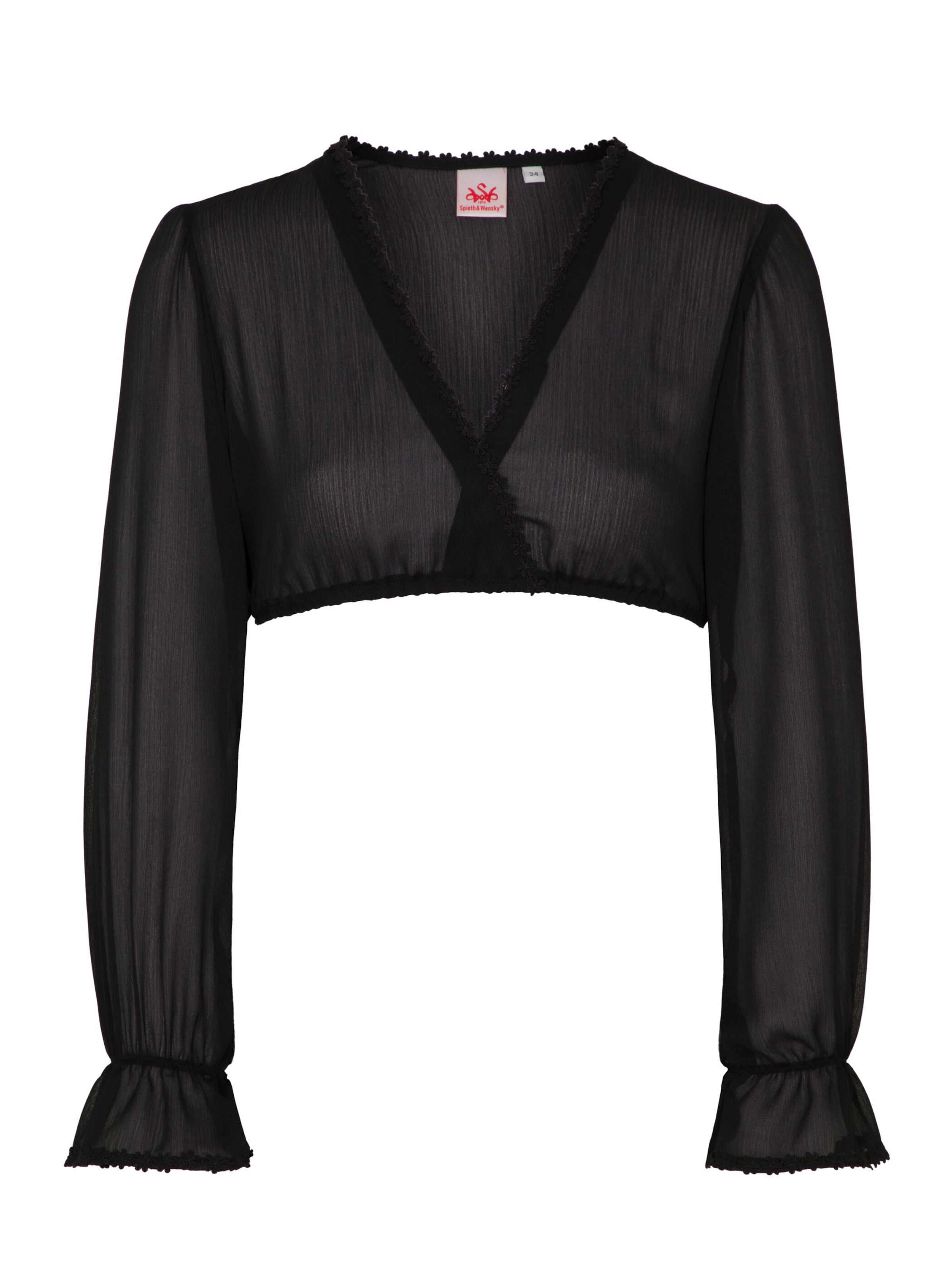 SPIETH & WENSKY Dirndlblusen 'Dirndlbluse Filomena' in Schwarz: Vorderseite