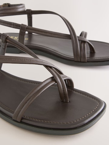 Next T-bar sandals 'Forever Comfort' in Brown