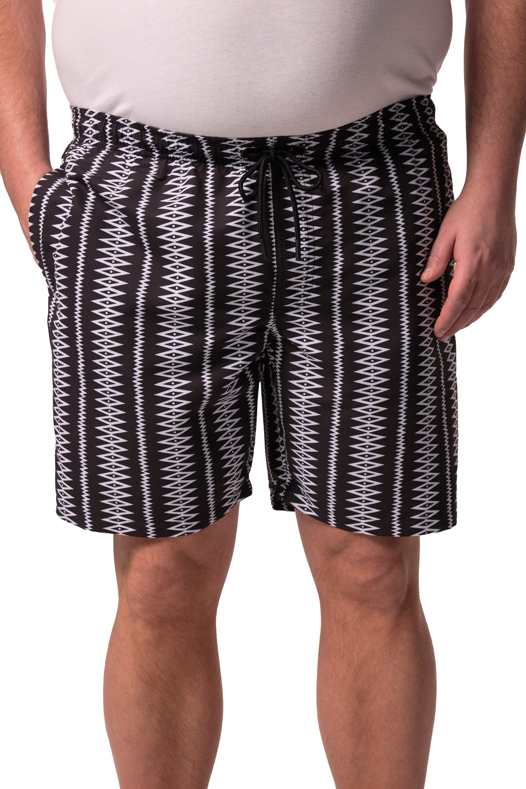 Men Plus Zwemshorts in Zwart: voorkant