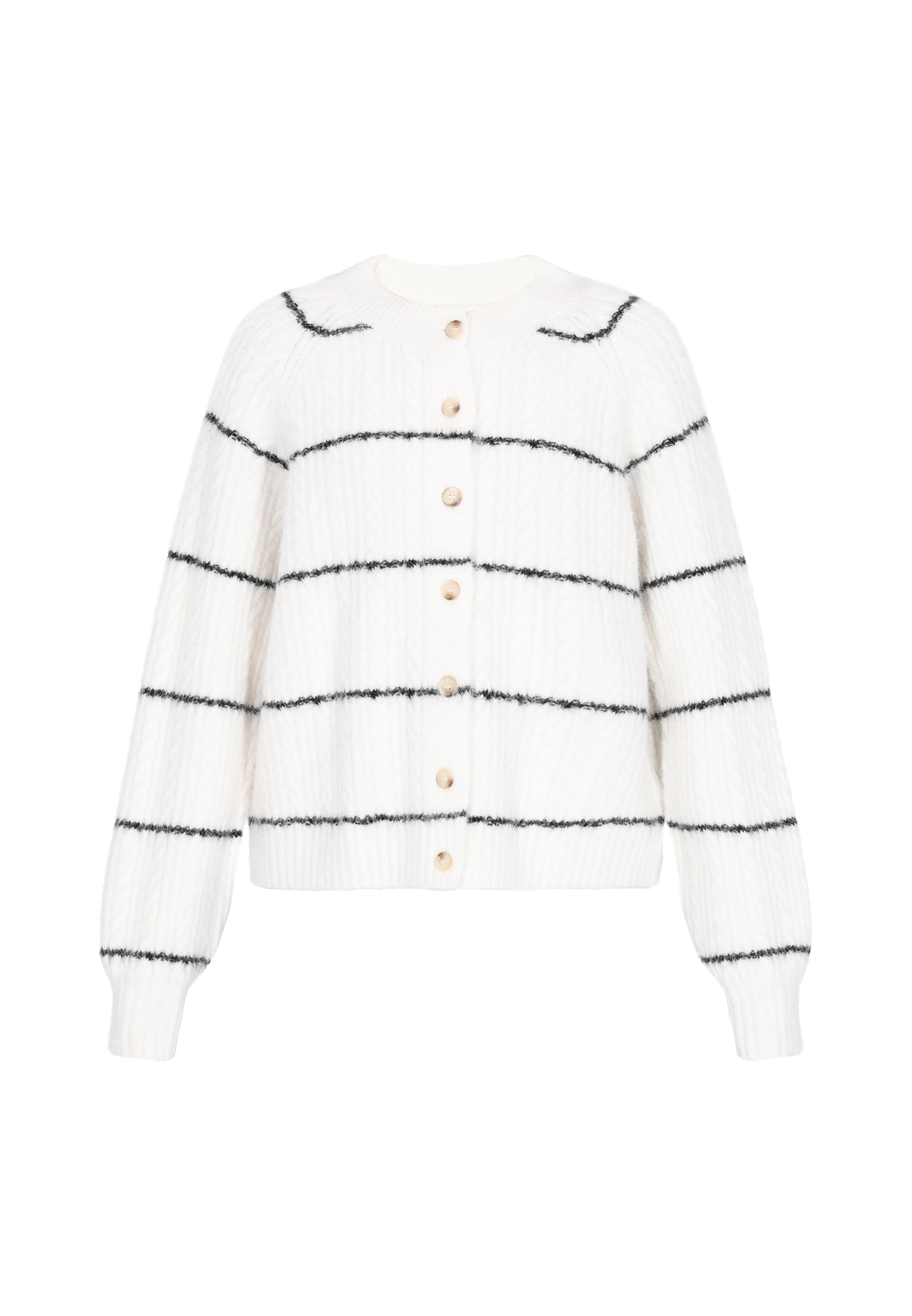 usha BLUE LABEL Πλεκτή ζακέτα σε λευκό: μπροστά