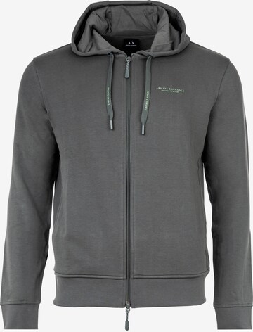 ARMANI EXCHANGE Zip-Up Hoodie in Grey: front