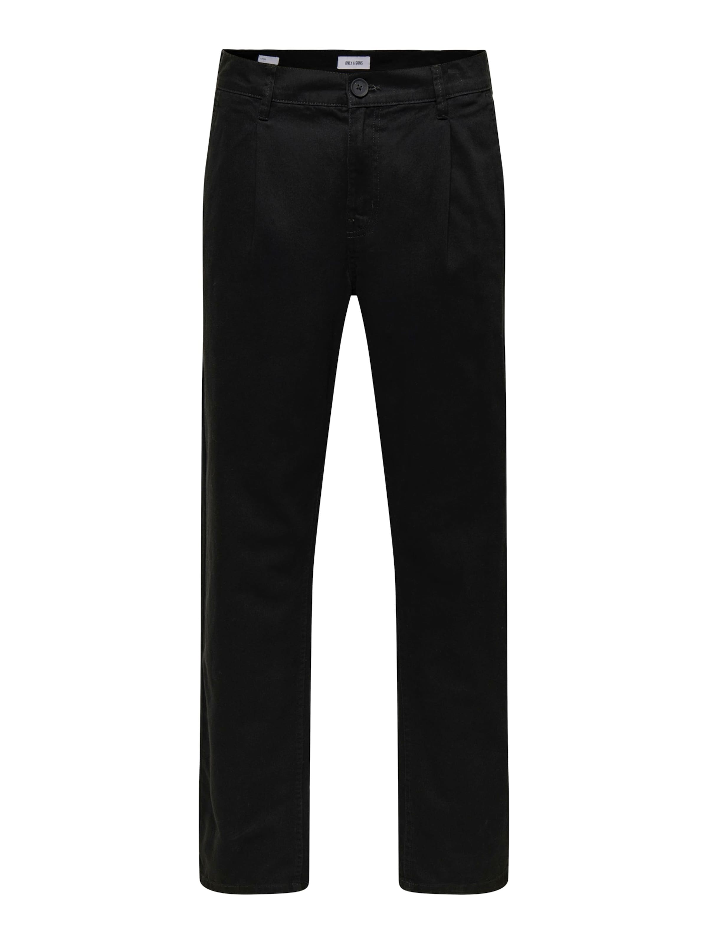 regular Pantaloni con pieghe 'ONSBOLOGNA' di Only & Sons in nero: frontale