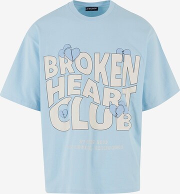 Tricou 'Broken Heart Club' de la 2Y Studios pe albastru: față