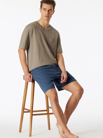 SCHIESSER Pajama short ' V-Ausschnitt - Comfort Essentials ' in Brown