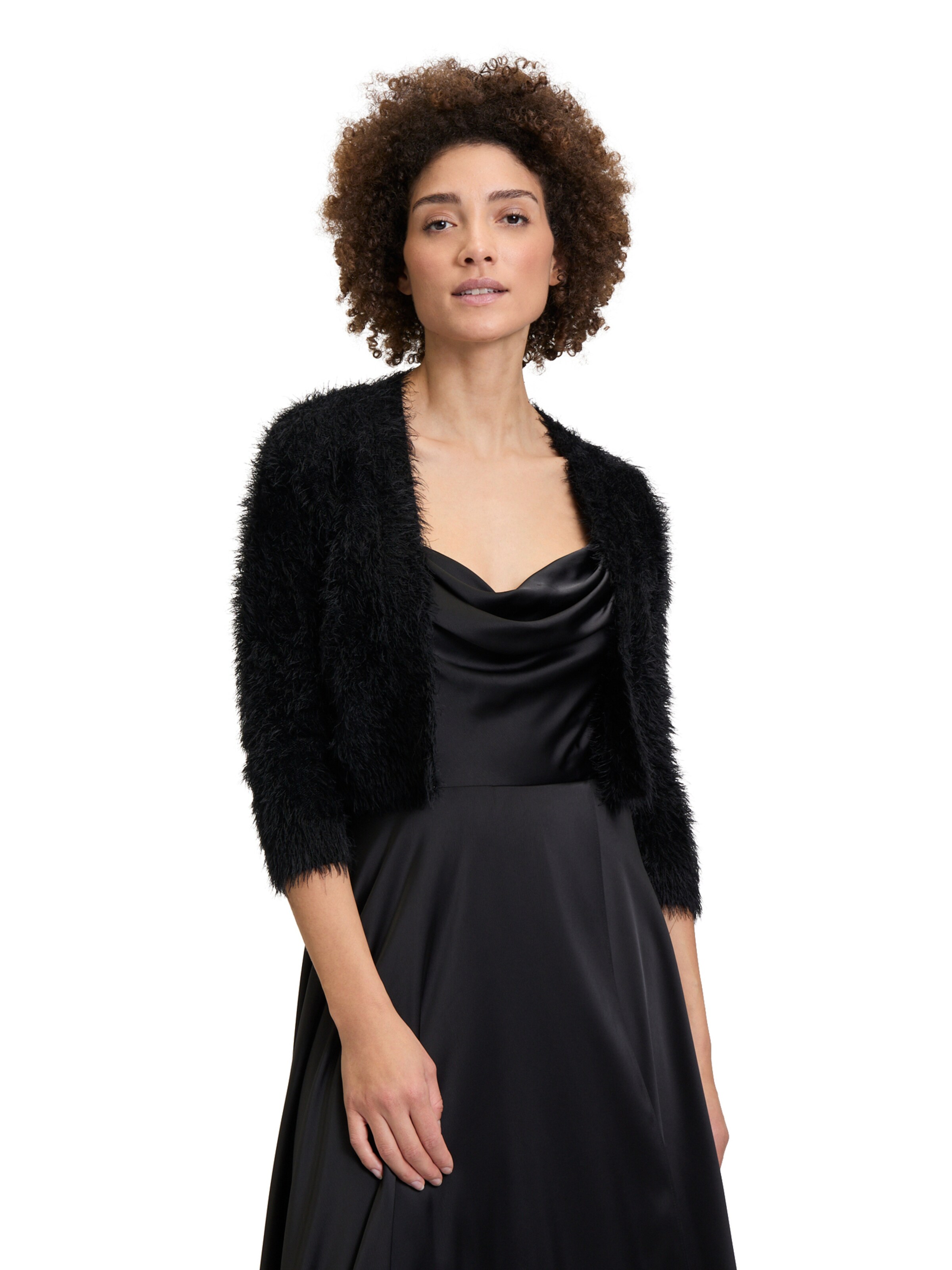 Vera Mont Gebreid vest in Zwart: voorkant