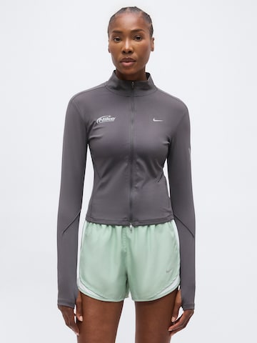 NIKE Trainingsjack 'SWIFT' in Grijs: voorkant