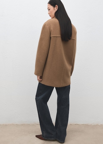 MANGO Between-Seasons Coat 'Font' in Brown