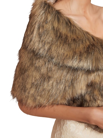 Magicshe Wrap 'Winter Dicker Kunstfell Stola' in Beige