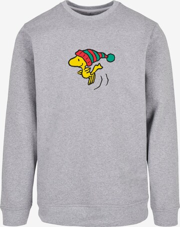 Merchcode Sweatshirt 'Peanuts Woodstock' in Grijs: voorkant