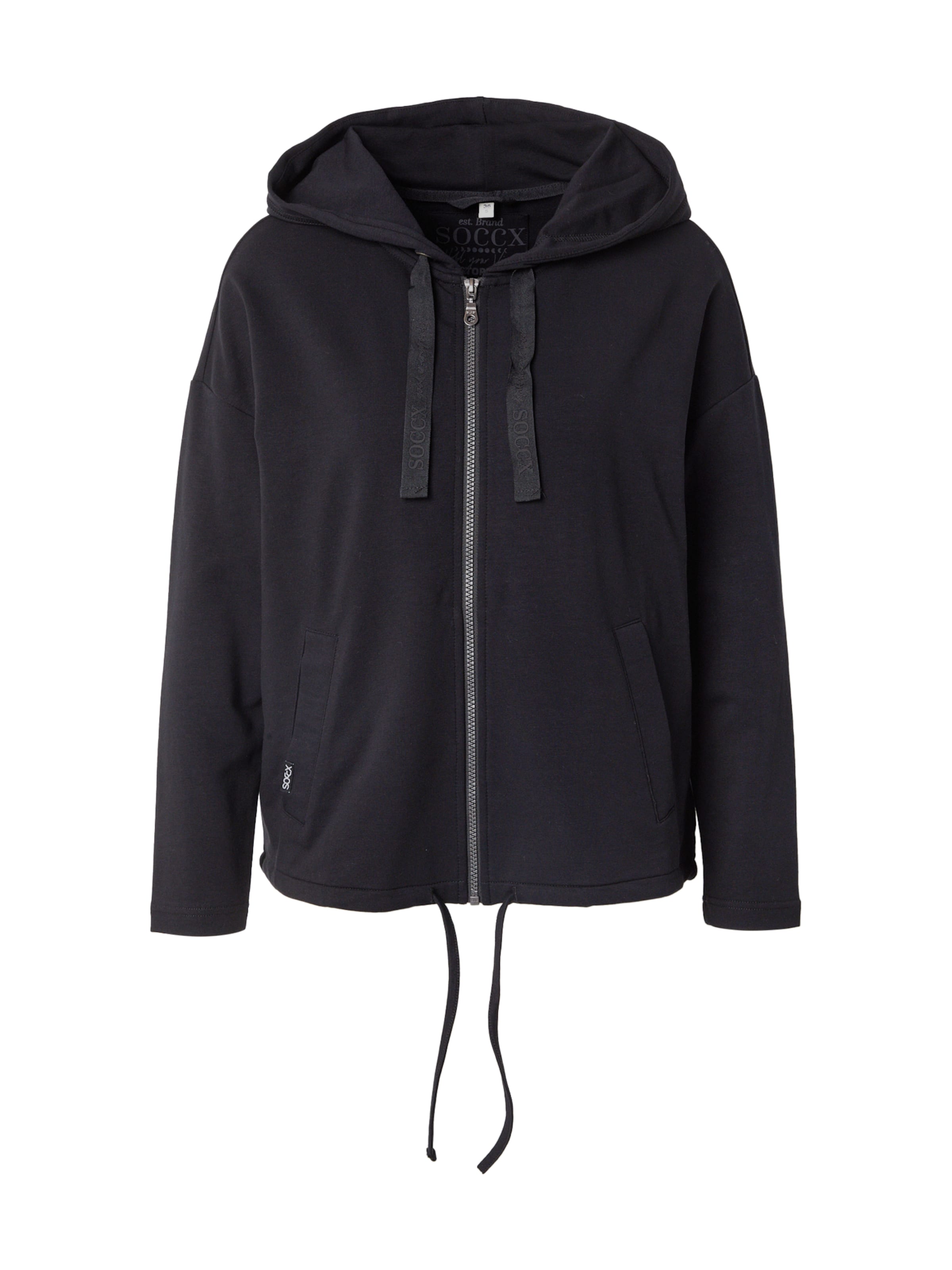 Veste de survêtement Soccx en noir : devant