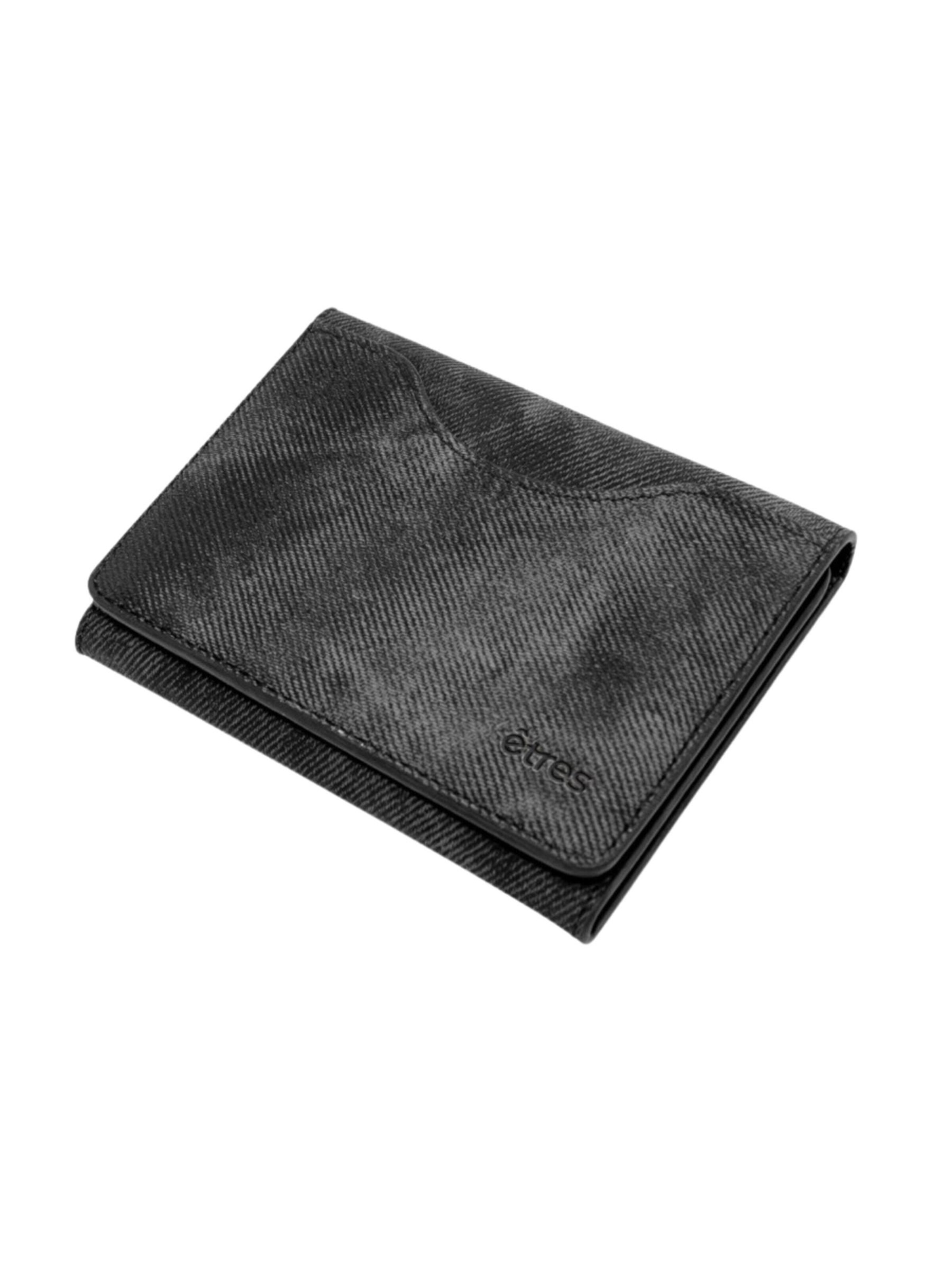 Techmade Wallet 'Etres Smart Wallet - Klassisch • Jeans-Stil' in Black: front