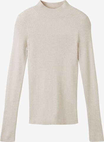 TOM TAILOR DENIM Sweater in Beige: front