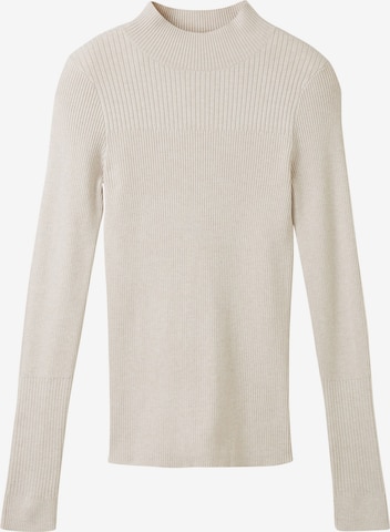 TOM TAILOR DENIM Sweater in Beige: front