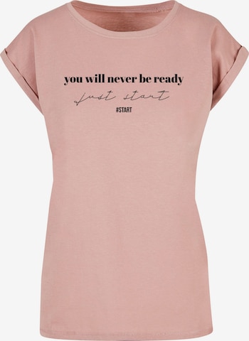 Merchcode Shirt 'Just Start' in Pink: front