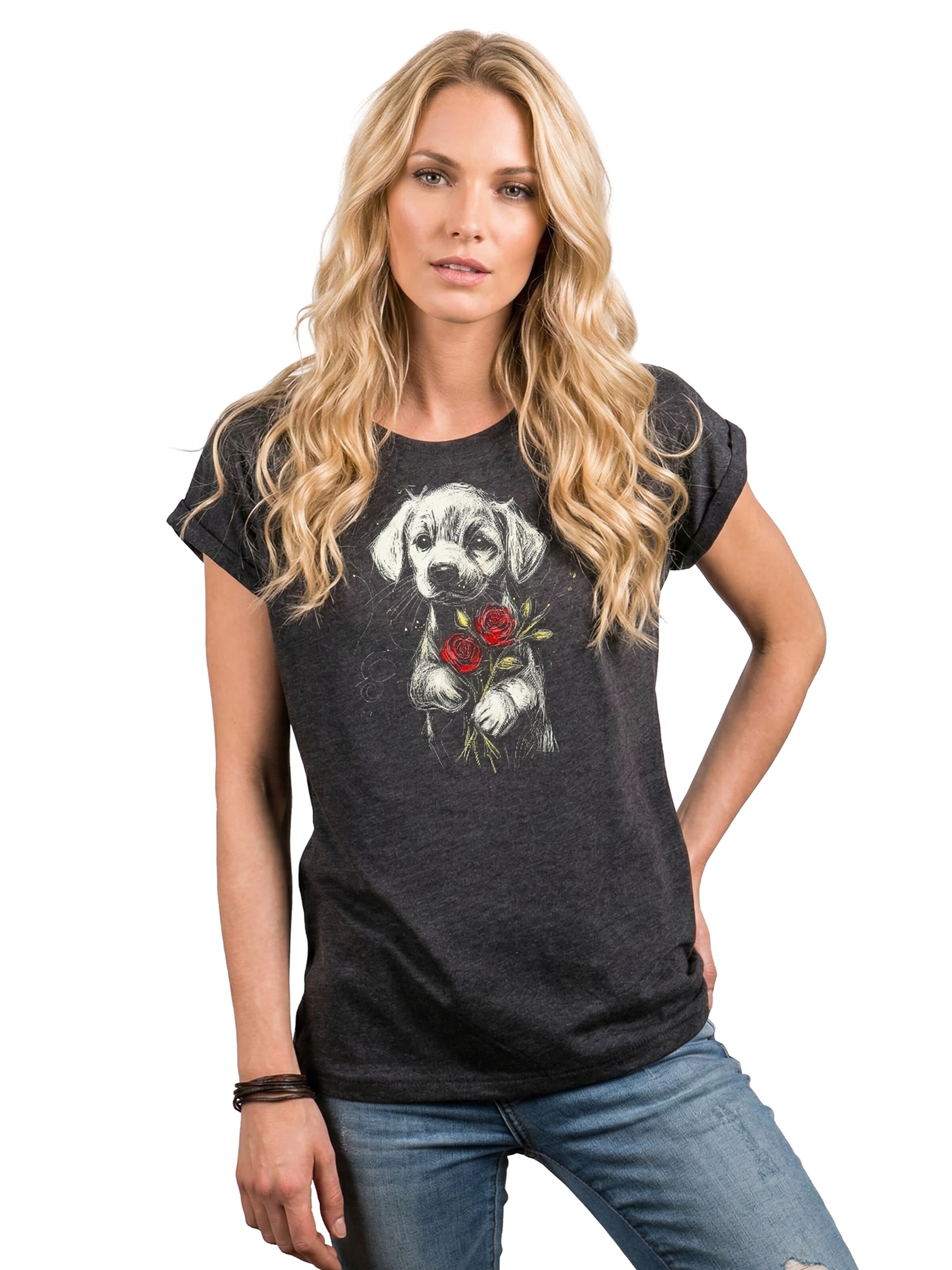 MAKAYA Shirt 'Labrador Rose' in Grey: front