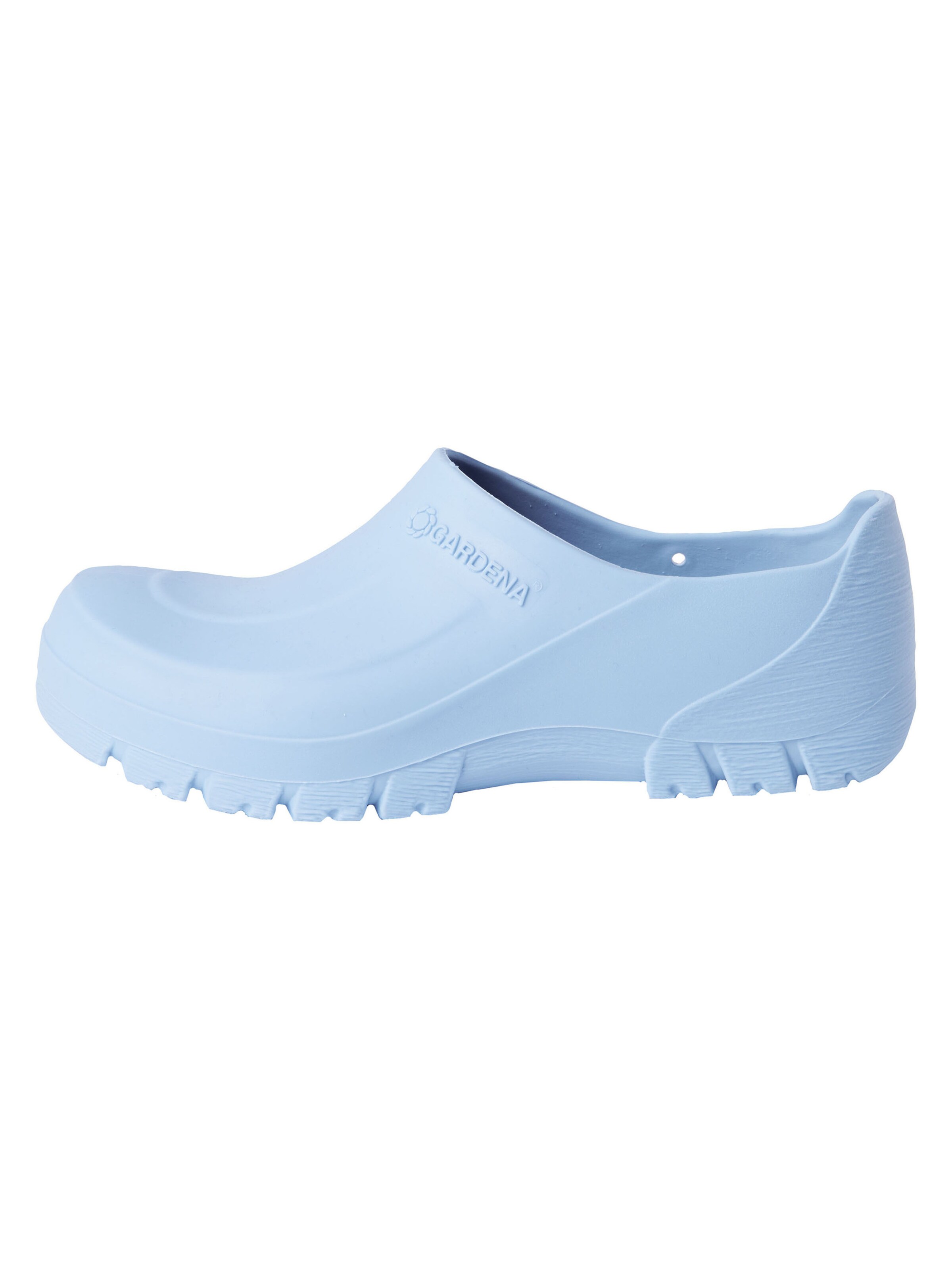 Gardena Clogs in Blau: Vorderseite